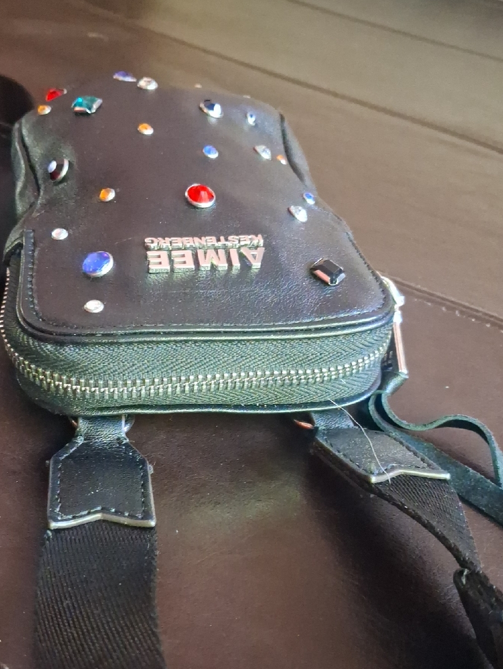Aimee Krestenberg "Just Saying" Crossbody Stadium Bag In Black Starlight - Picture 9 of 16